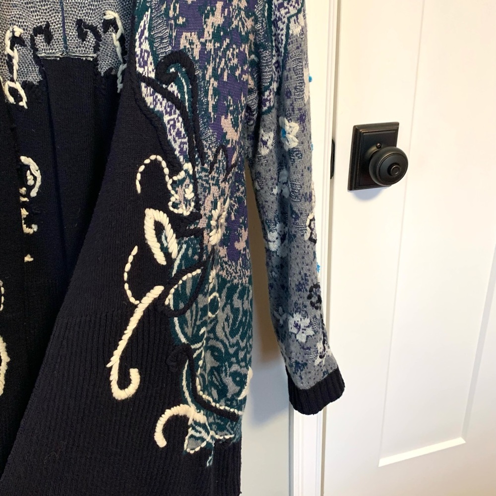 Anthropologie Emmia Hand Stitched Cardigan Monogram - Picture 7 of 14